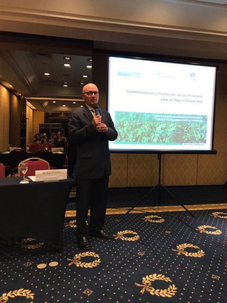 RODRIGO SÁNCHEZ Mújica, director de AGROASEMEX durante su participación en el evento realizado en Buenos Aires, Argentina.